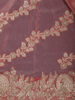 Rustic Rose Floral Zari Sequin Embellishment Organza Saree - Diadem