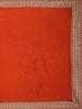 Rust orange Solid Design Satin Saree with Embellished Lace Border