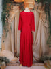 Rusty Red Floral Embroidered Chiffon Gown