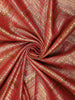 Rusty Red Abstract Sequins and Zari Embroidered Design Tissue Banarasi Saree with Designer Border