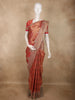 Rusty Red Abstract Sequins and Zari Embroidered Design Tissue Banarasi Saree with Designer Border