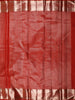 Rusty Vermillion Red Checked and Paisley Zari Woven Design Pure Kanchipuram Silk Saree with Zari Border