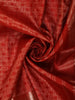 Rusty Vermillion Red Checked and Paisley Zari Woven Design Pure Kanchipuram Silk Saree with Zari Border