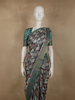 Sage Green Abstract Printed Design Semi Tussar Saree