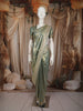 Sage Green Floral Zari Woven Design Banarasi Silk Saree with Designer Border