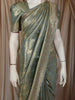 Sage Green Floral Zari Woven Design Banarasi Silk Saree with Designer Border