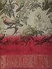 Sage Green Bird and Floral Garden Printed Design Mixed Cotton Saree with Ornamental Zari Woven Border