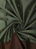 Sage Green Butta Zari Woven Design Kanchipuram Silk Saree with Contrast Checked Zari Border