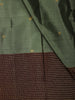 Sage Green Butta Zari Woven Design Kanchipuram Silk Saree with Contrast Checked Zari Border