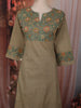 Sage Green  Checked Printed Design Cotton Straight Cut Salwar Suit
