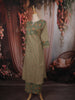 Sage Green  Checked Printed Design Cotton Straight Cut Salwar Suit