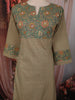 Sage Green  Checked Printed Design Cotton Straight Cut Salwar Suit