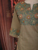 Sage Green  Checked Printed Design Cotton Straight Cut Salwar Suit