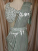 Sage Green Drape Saree Gown with Heavy Sequins Embroidered Blouse