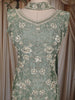 Sage Green Floral Beads Embroidered Design Tissue Silk Palazzo Suit with Choker Dupatta