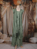 Sage Green Floral Beads Embroidered Design Tissue Silk Palazzo Suit with Choker Dupatta