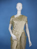 Sage Green Floral Brocade Design Semi Tissue Saree - Diadem