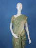 Sage Green Floral Design Semi Tissue Saree - Diadem