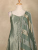 Sage Green Floral Design Silk Salwar Suit