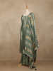 Sage Green Floral Design Silk Salwar Suit