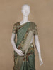 Sage Green Floral Design Tussar Silk Saree