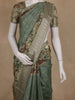 Sage Green Floral Design Tussar Silk Saree