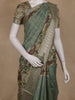Sage Green Floral Design Tussar Silk Saree
