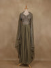 Sage Green Floral Embroidered Design Georgette Skirt Top with Dupatta