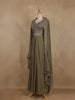 Sage Green Floral Embroidered Design Georgette Skirt Top with Dupatta
