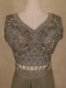 Sage Green Floral Embroidered Design Georgette Skirt Top with Dupatta