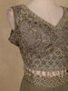 Sage Green Floral Embroidered Design Georgette Skirt Top with Dupatta