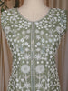 Sage Green Floral Embroidered Design Organza Palazzo Suit