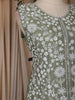 Sage Green Floral Embroidered Design Organza Palazzo Suit