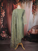 Sage Green Floral Embroidered Tissue Silk Straight Cut Salwar Suit with Dupatta