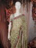 Sage Green Floral Printed Design Chiffon Fancy Saree with Designer Border