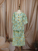 Sage Green Floral Printed Design Cotton Kids Casual Wear Co-Ord Set