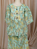 Sage Green Floral Printed Design Cotton Kids Casual Wear Co-Ord Set
