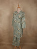 Sage Green Floral Printed Design Cotton Salwar Suit