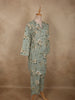 Sage Green Floral Printed Design Cotton Salwar Suit