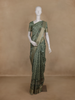 Sage Green Floral Printed Design Tussar Silk Saree