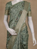 Sage Green Floral Printed Design Tussar Silk Saree