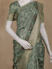 Sage Green Floral Printed Design Tussar Silk Saree