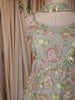Sage Green Floral Sequins Embroidered Design Net Palazzo Suit with Choker Dupatta