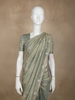 Sage Green Floral Sequins Embroidered Tissue Silk Saree with Designer Border