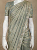 Sage Green Floral Sequins Embroidered Tissue Silk Saree with Designer Border
