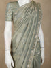 Sage Green Floral Sequins Embroidered Tissue Silk Saree with Designer Border