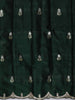 Sage Green Floral Sequins Zari Embroidered Design Pure Tissue Silk Party Wear Saree with Scalloped Border
