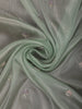 Sage Green Floral Sequins and Beads Embroidered Design Tissue Fancy Saree with Scalloped Border