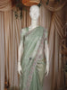 Sage Green Floral Sequins and Beads Embroidered Design Tissue Fancy Saree with Scalloped Border