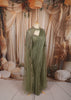 Sage Green Floral Sequins and Kartana Beads Embroidered Design Crushed Ready to Wear Party Saree with Designer Blouse with Cape